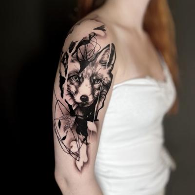 fox tattoo abstract