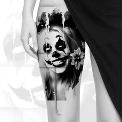 Crazy Clown Harlequin Lady Wannado Tatoo Design Clemens Ravensburg