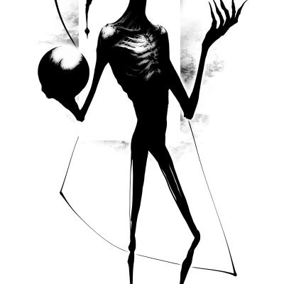 Abstrakte Tattoo Vorlage/ Tattoo Design - humanoider Vogel - hochwetiges Design von Clemens Tattoo Art Ravensburg