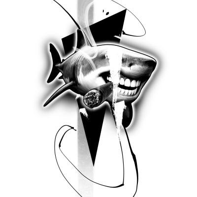 tattoo design shark cigar